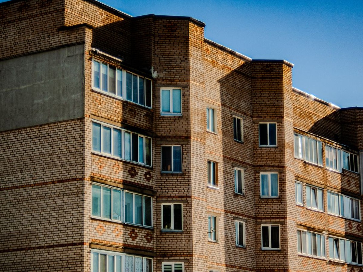 Brick apartment building typical of upstate New York cities